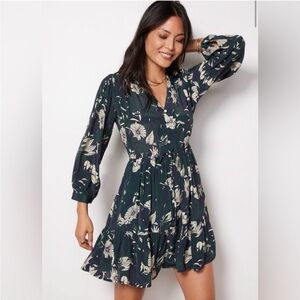 Trovata Birds of Paradise Yulia Shirtdress Night Palm